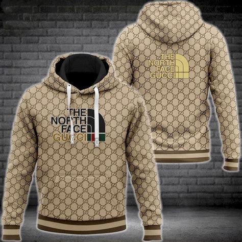 colaboracion gucci north face|Gucci north face hoodie brown.